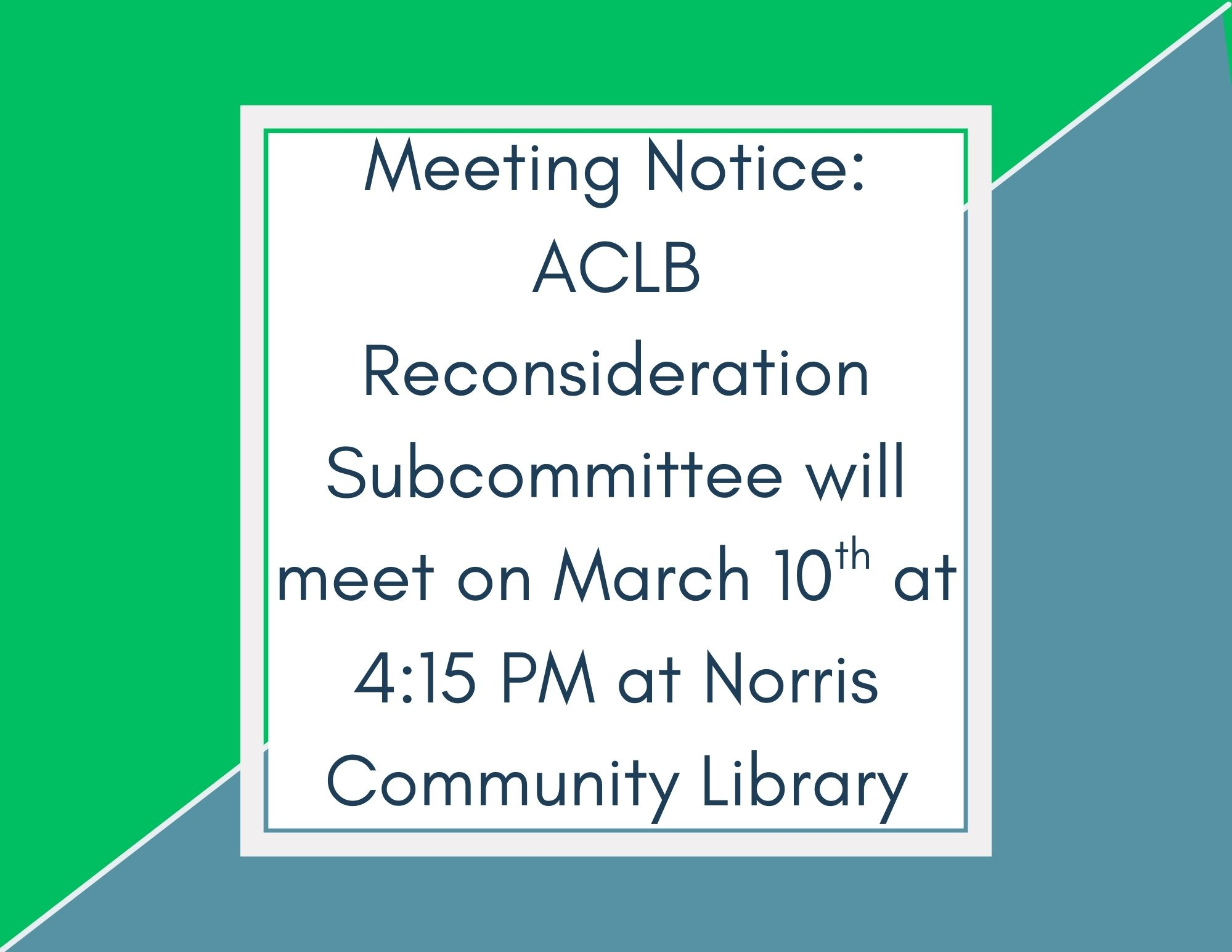 ACLB Subcommittee Meeting