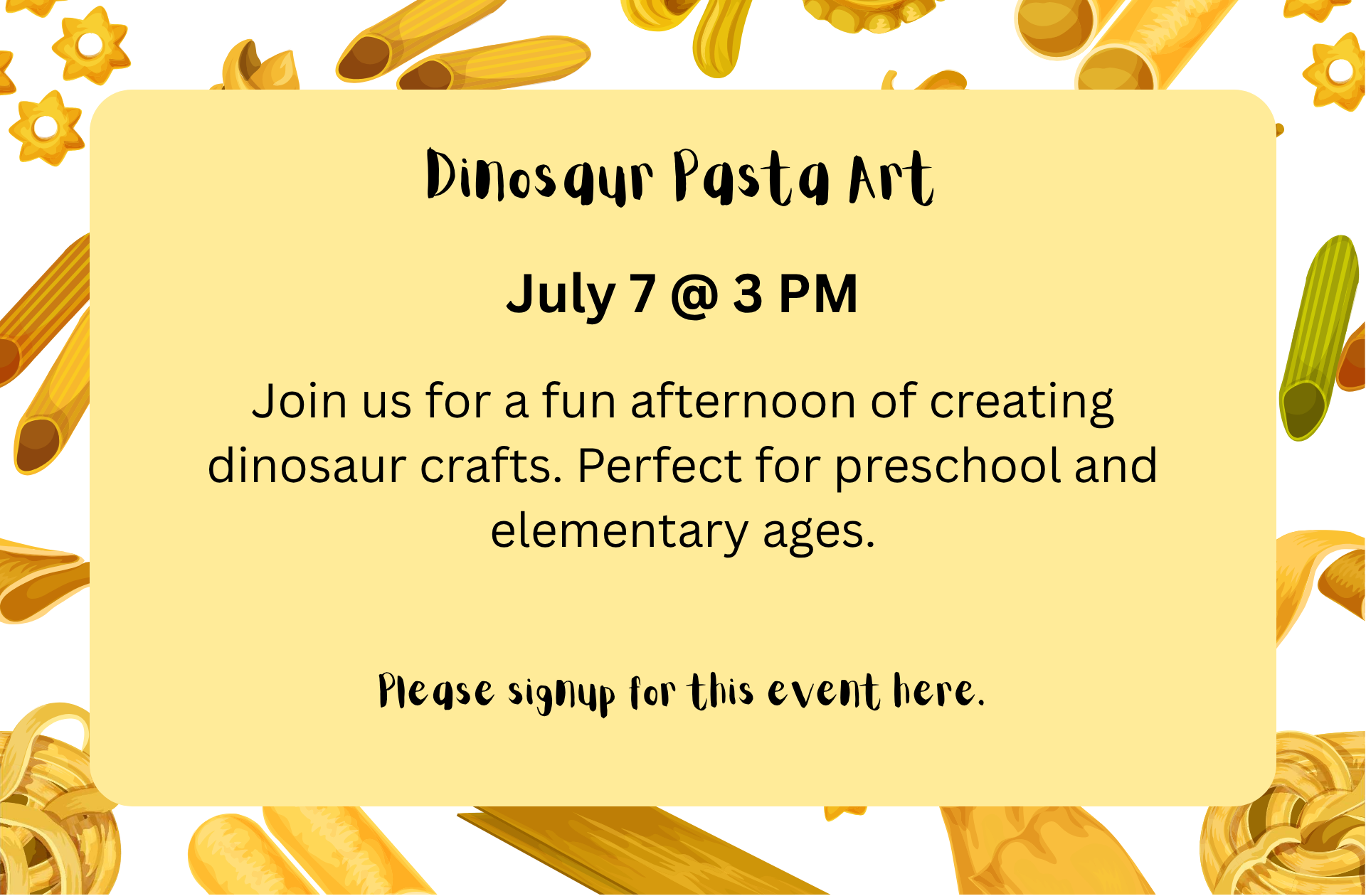 Dinosaur Pasta Art